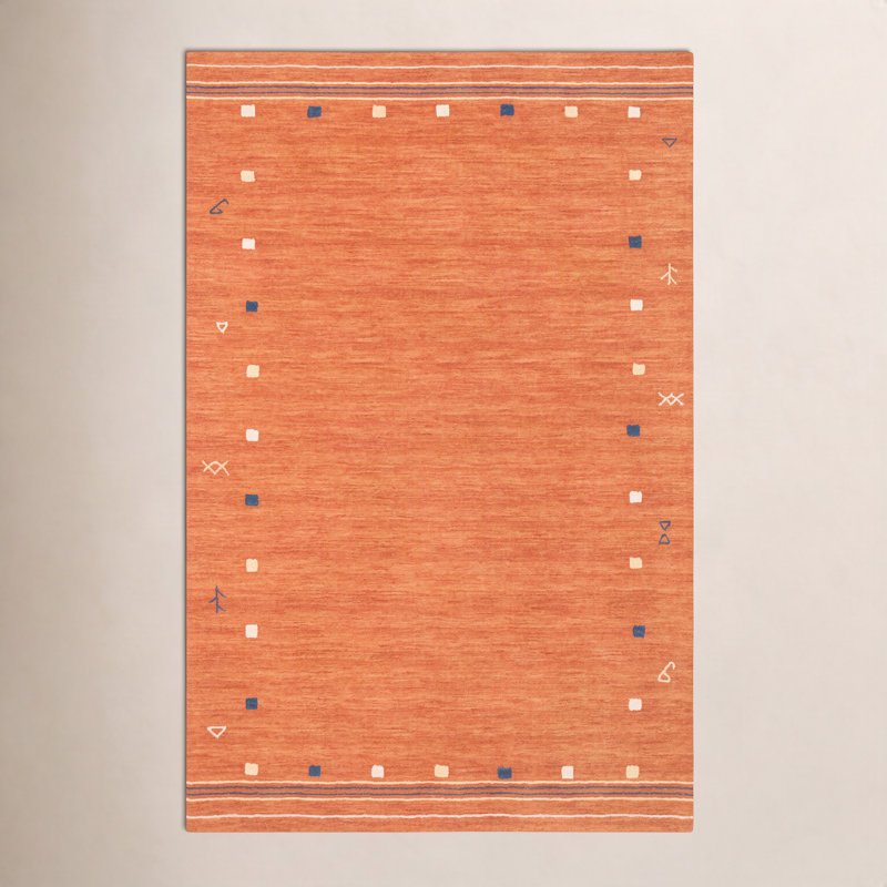 Tapis rouille en laine Danette, Rectangle de 5 pi x 8 pi