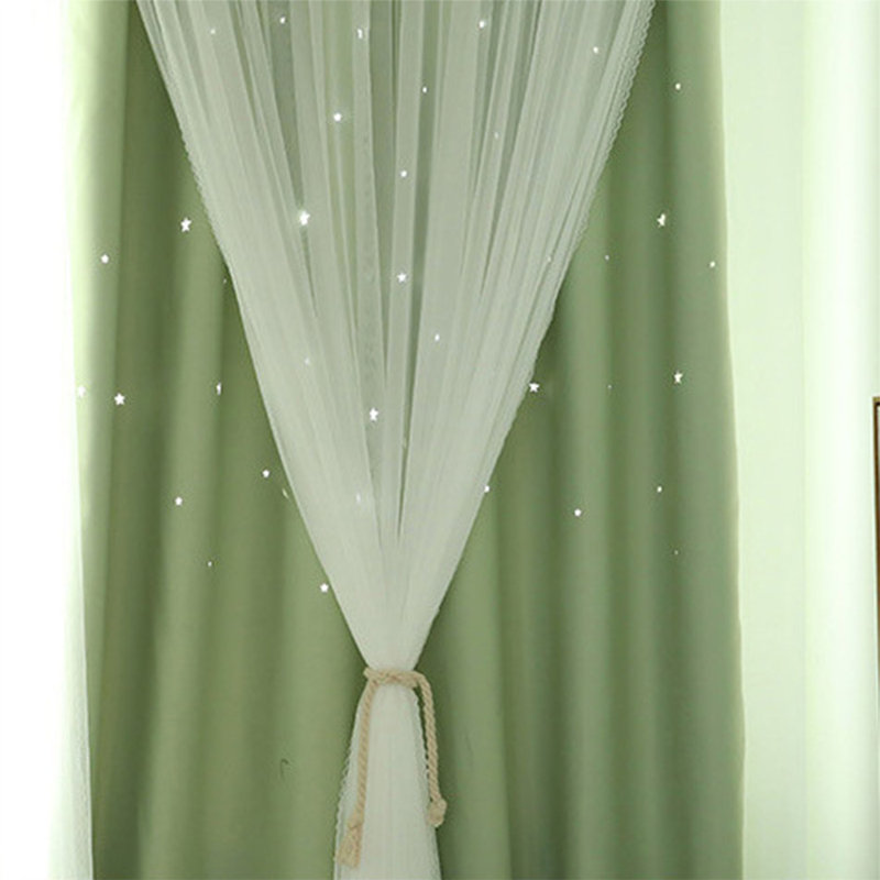 Rideau en polyester Afreena, Vert