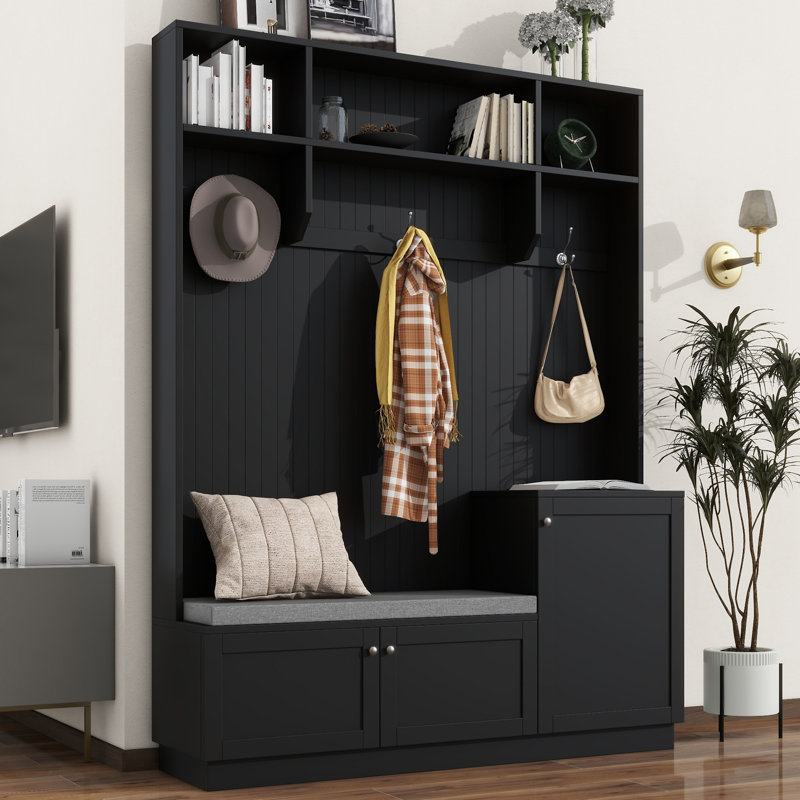 Arbre d'entrée ON-TREND au design élégant avec des solutions de confort et de rangement, Black