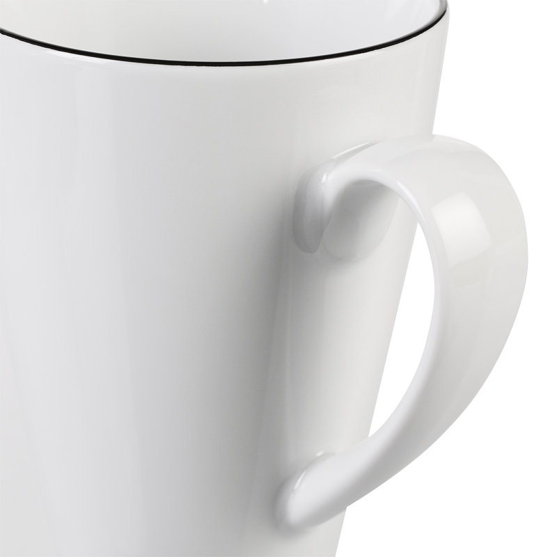 Lido Black Line 18-Piece  Porcelain Breakfast Set for 6 People