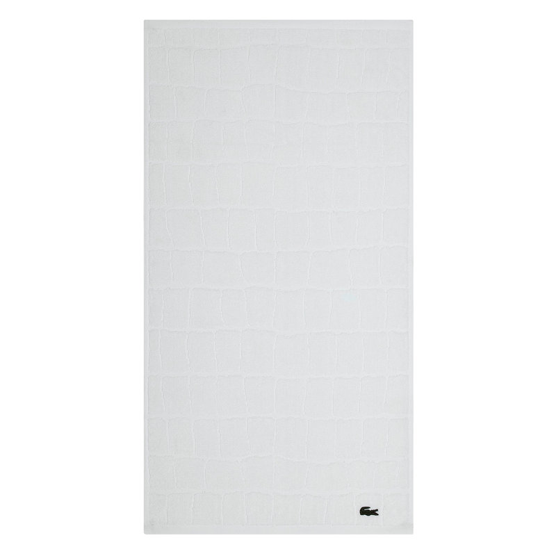 Débarbouillette 100% coton jacquard Lacoste, Blanc, Essuie-mains - 1 pièce