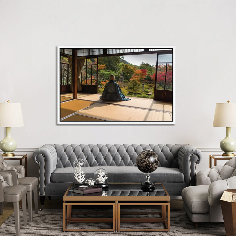 Meditation by Marc Pelissier - Print on Canvas, White Framed, 152.5 cm H x 101.5 cm W