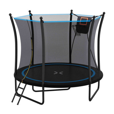 Trampoline avec filet d'enclos et échelle, trampoline d'extérieur pour enfants et tout-petits, trampoline récréatif dans la cour arrière