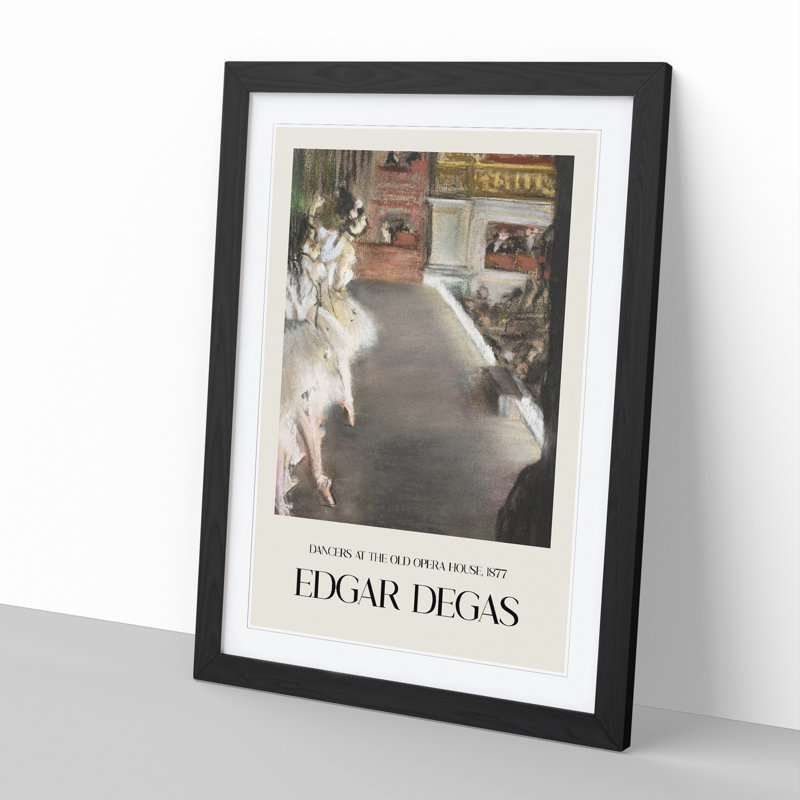 Ballet Ballerina Dancers At The Old Opera House by Edgar Degas - Single Picture Frame Print on MDF, Black Framed