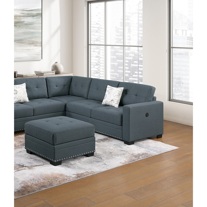 Canapé modulaire simple capitonné