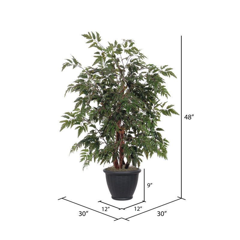 48'' Faux Tree in Wicker/Rattan Basket