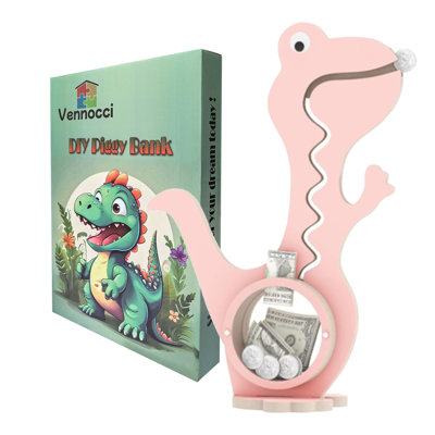 Tirelire dinosaure en bois avec tirelire pour tout-petits