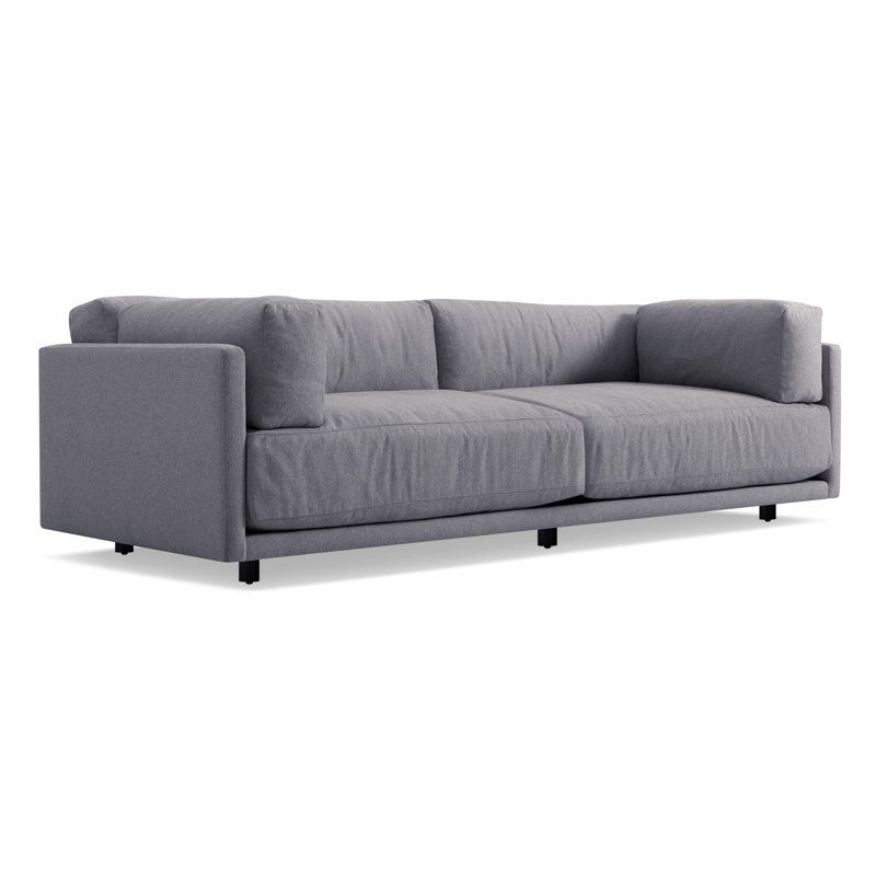 Sunday Sofa, Sanford Black Crossweave, 30" H x 82" W x 40" D