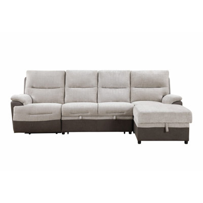 KIA BEIGE/BROWN SECTIONAL WITH PO AND USB