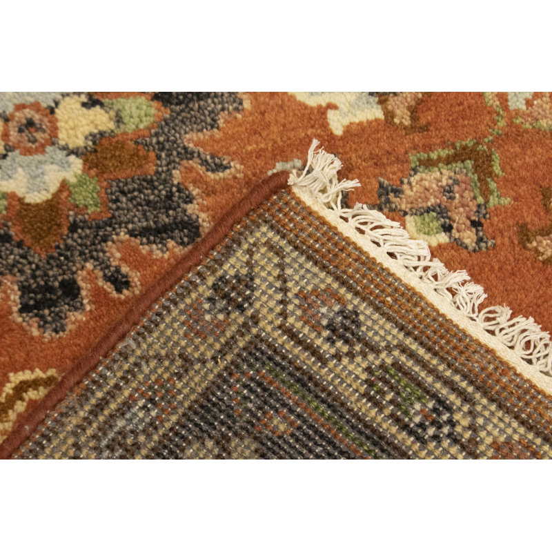 Tapis tribal orange foncé 6 x 10 Indo-Mahal