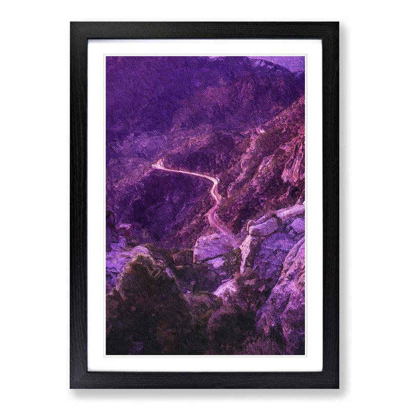Road to Mount Lemmon in Arizona - Picture Frame Painting Print, Black Framed, 65cm H x 48cm W x 2cm D