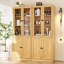 Garde-manger de 71 po avec bibliothèques, meuble télé de style campagnard pour téléviseur de 70 po ou moins Reshod-1202804263