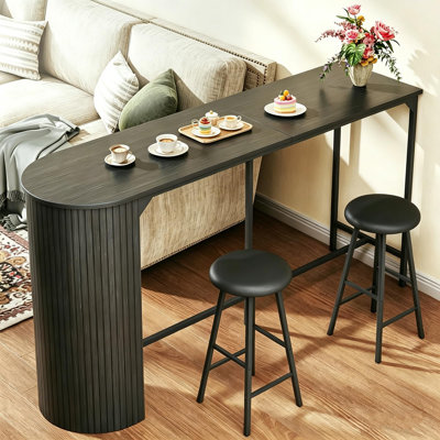 55'' Dining Set of 3 Counter Height Dining and Bar Table