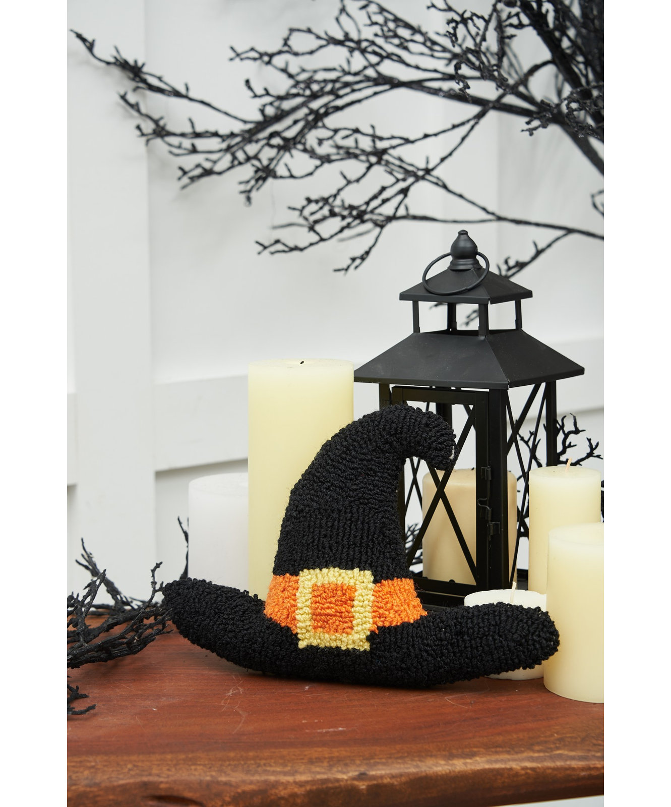 Halloween Shaped Throw Pillow, Witch Hat
