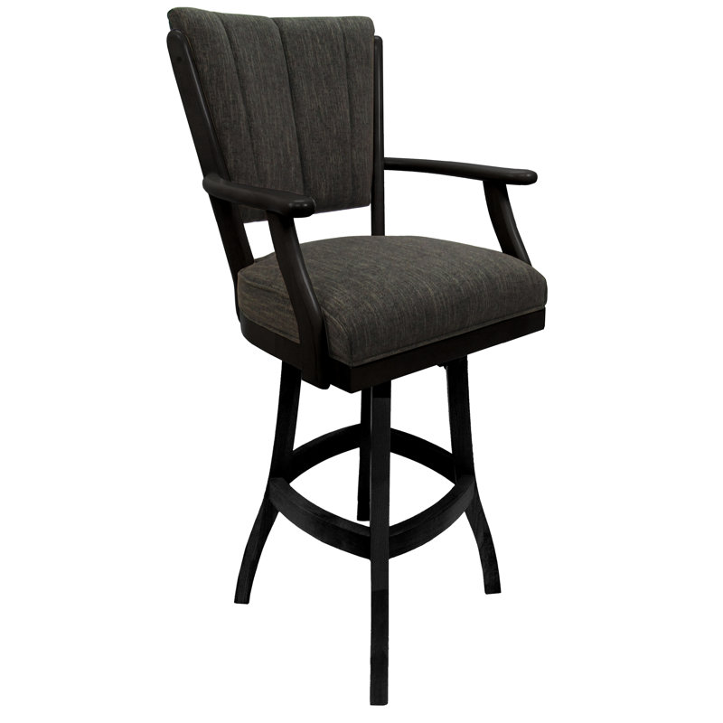 Très grand tabouret pivotant en bois Irminger, Dark Gray/Black Frame, Très grand (siège d'une hauteur de 34 po)
