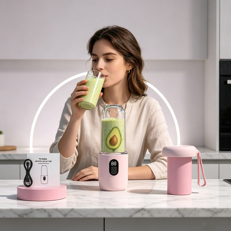 Home Wireless Fully Automatic  Portable Juicer, Pink
