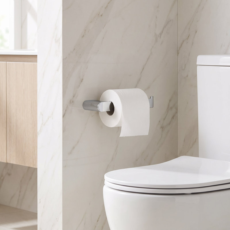 Linear Wall Mounted Toilet Paper Holder, Polished Chrome