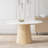 Maxwell 53" Round Dining Table for 6, Sintered Stone Tabletop with Solid Oak Base-1712116504