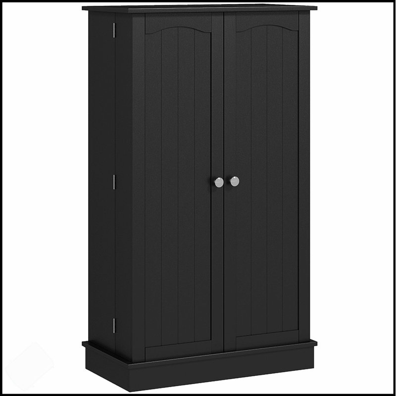 Armoire de rangement autoportante avec 12 portes, deux portes et 5 tablettes réglables pour une organisation optimale, Noir
