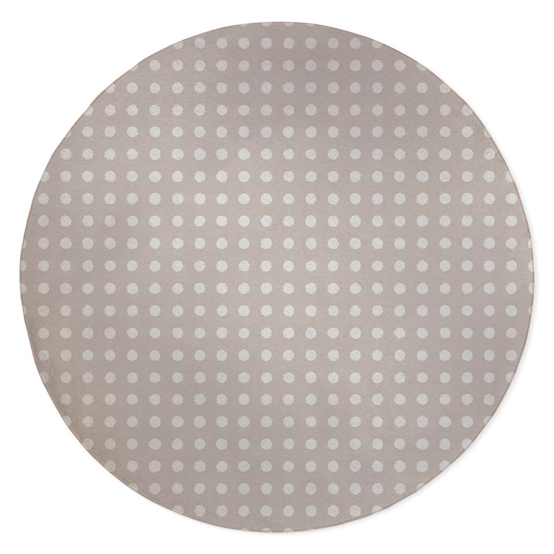 Tapis d'extérieur à pois antidérapant, Rond 5 pi