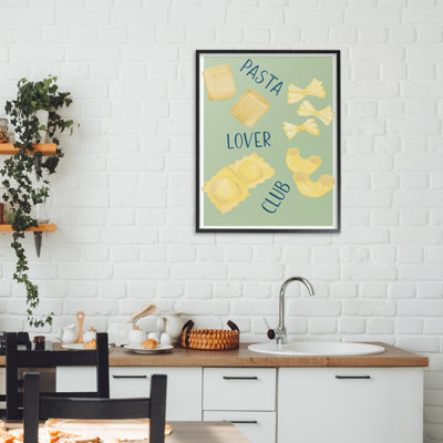 Minimal Pasta Lover Club Framed Giclee, design by Robin Maria