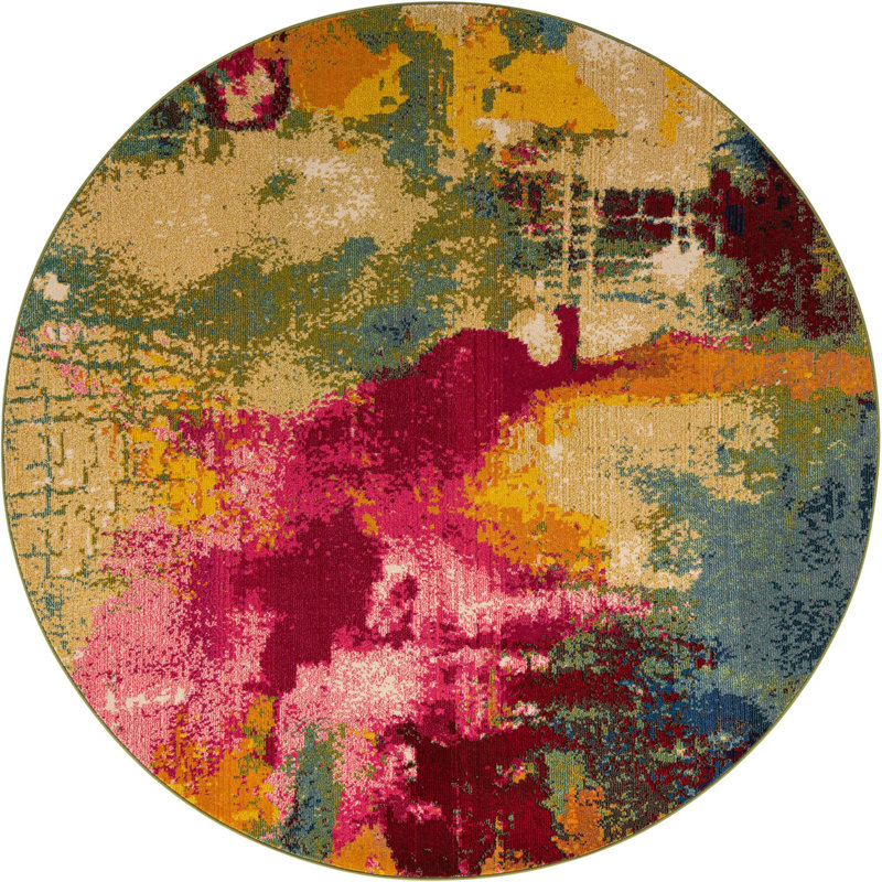 Estelle Abstract Indoor Rug, Round 7'10" 