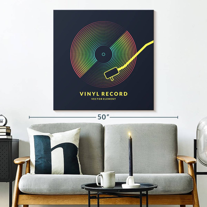 Abarca Rainbow Vinyl Record, 33" H x 33" W