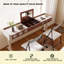Bureau au-dessus de lit réglable en hauteur en bois massif 92,91 "Beige-130088669