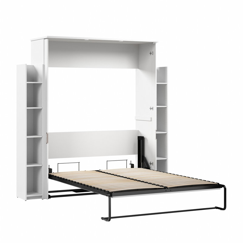 Arlex Full Murphy Bed with Shelves (81W), Queen