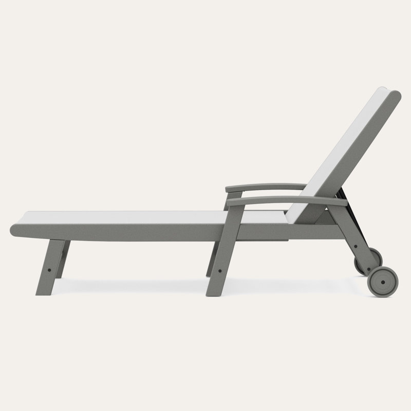 Chaise longue POLYWOOD Coastal, Blanc, Gris ardoise