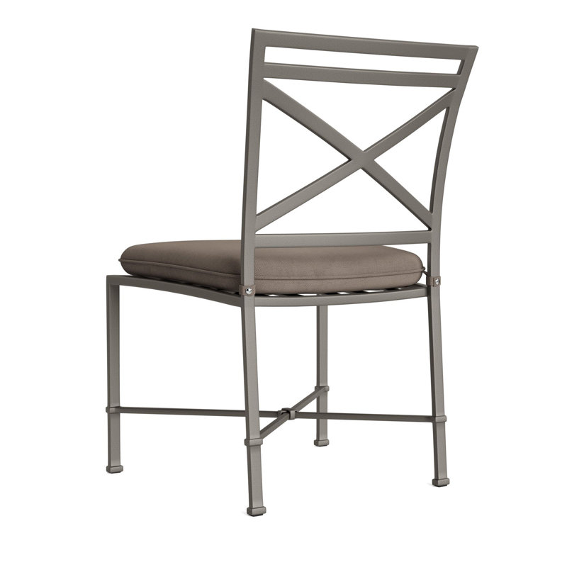 Venetian Outdoor Dining Side Chair, Mica, Fusion Dove, White