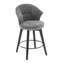 Ensemble de 2 tabourets de bar pivotants à hauteur de comptoir, chaises rembourrées en chenille avec large dossier pour bar, îlot de cuisine, salle à manger, gris foncé