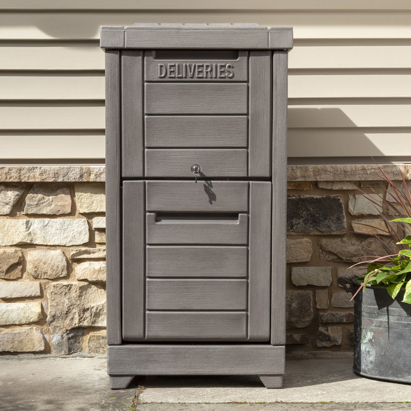 Large Dark Brown Lockable Plastic Package Delivery Box