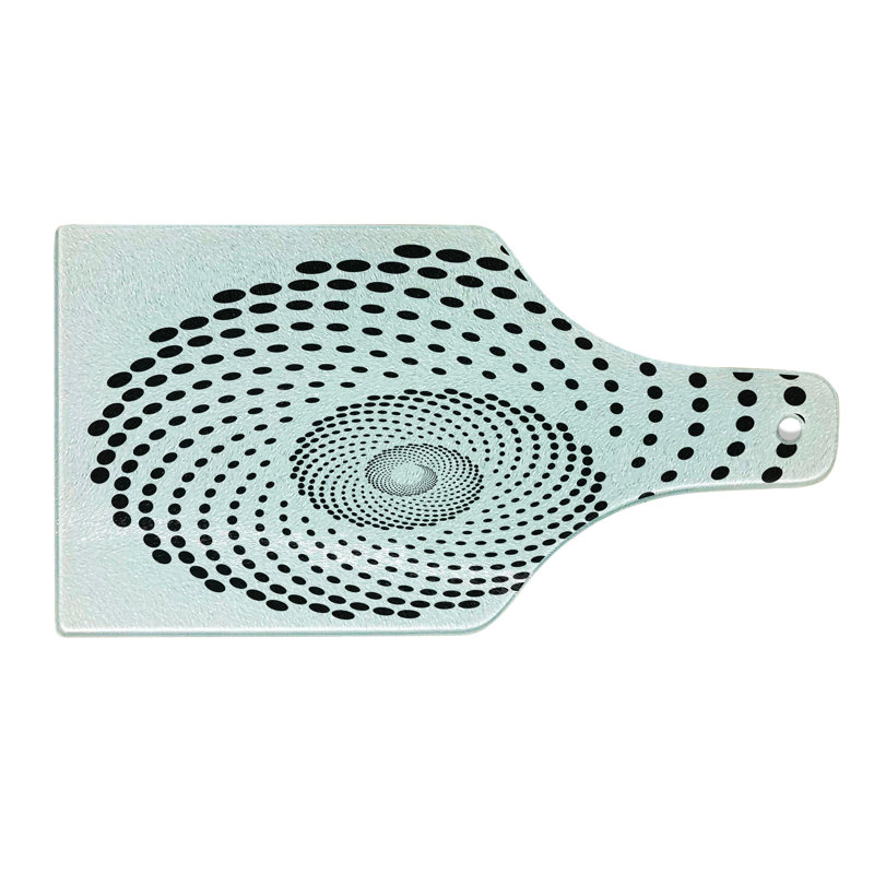 Monochrome Spiral Design Tempered Glass Cutting Board