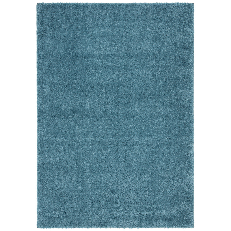 Brittney Performance solid color shag rug, Turquoise, Rectangle 9 pi x 12 pi