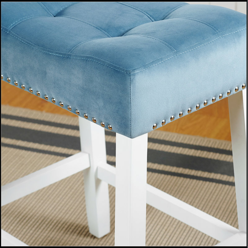 Belleza Antique White Solid Wood Upholstered Dining Chairs, Set of 2, Combining Classic Elegance with Modern Comfort and Durability