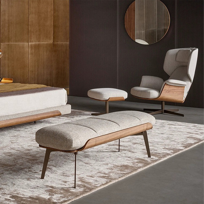 Banc en bois massif de style nordique pour chambre et salon, H 17,72 po x l 62,99 po x P 15,75 po