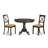 5 Piece Dining Room Furniture Set Includes a Round Dining Table with Pedestal and 4 Linen Fabric Chairs, Cappuccino-487529006-487529004
