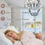 Lampe sur pied avec cadre en métal chromé 20 "avec détails en cristal