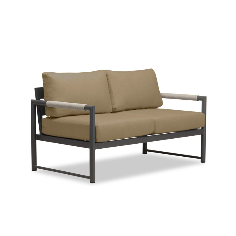 Alto Outdoor 2 - Seat Loveseat, Slate Gray, Spectrum Peacock Sunbrella® Plainweave