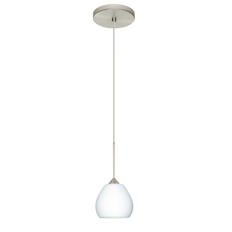 Muehlebach 1 - Light Single Pendant, Satin Nickel, Halogen, Opal Matte