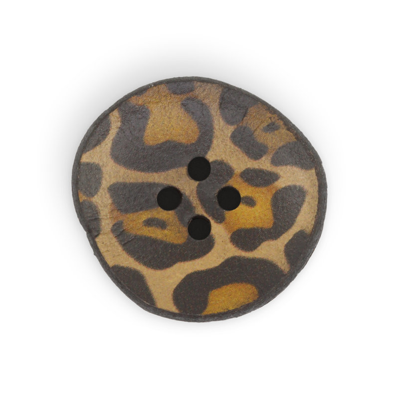 Dritz Recycled Printed Leather Button, 23mm, 6 Buttons