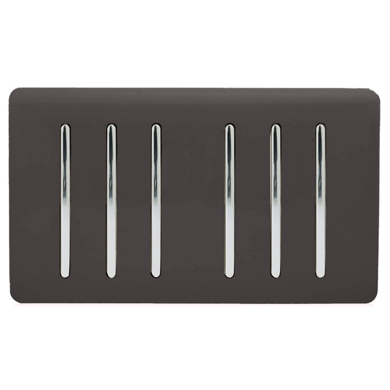 Trendi Switch Gang 1 or 2 Way Light Switch, Dark Brown