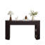 Console rétro avec rangement, 3 tiroirs, 1 pied de table, esthétique à lattes rondes, entrée, salon et couloir, espresso-129172844