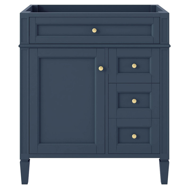 Meuble-lavabo de salle de bain de 30 po sans lavabo supérieur, armoire de rangement moderne avec 2 tiroirs et un tiroir rabattable (BASSIN INCLUS)