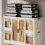 Organisateur de garde-robe portable pour vêtements, commode, armoire de rangement pour bébé, blanc