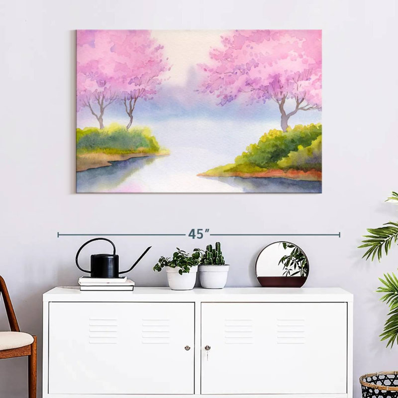 Kerrick Pink Spring Trees, 26" H x 39" W