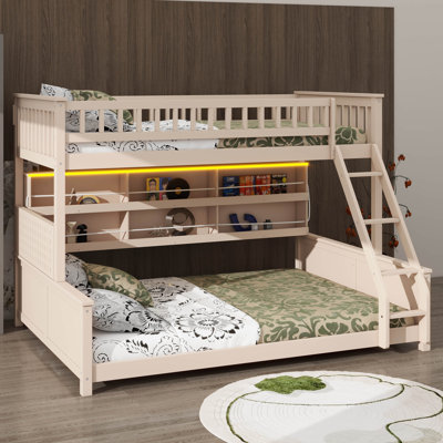 Lit superposé avec tablettes intégrées, éclairage personnalisable et panneaux ventilés