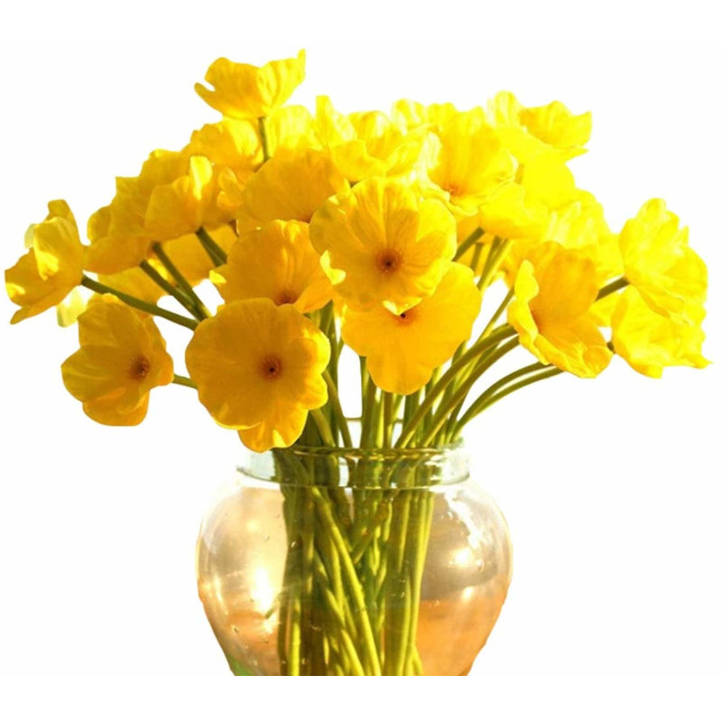 Mélange de fleurs artificielles, Jaune