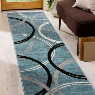Tolchester Abstract Blue/Gray/Black Area Rug